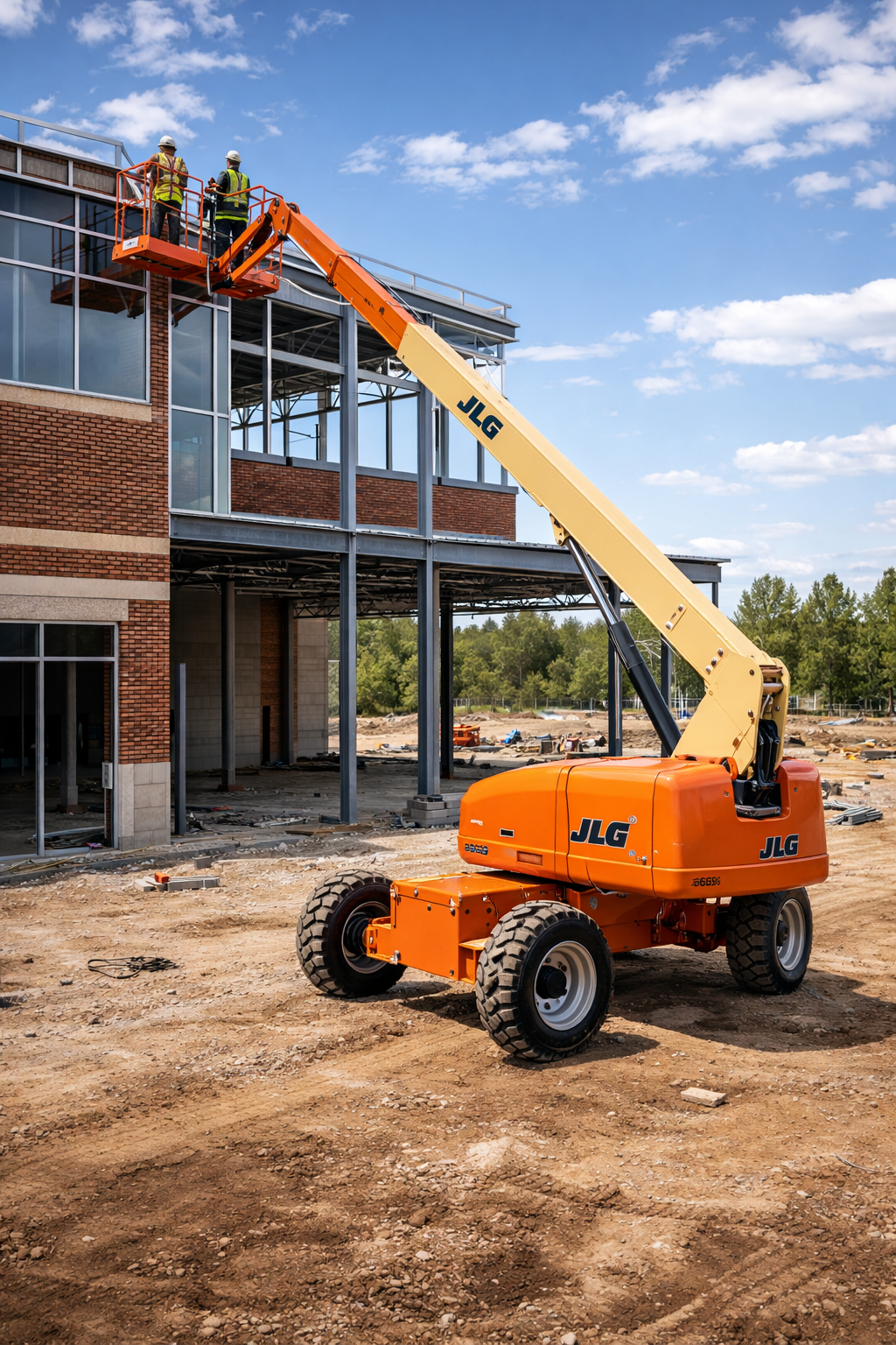 Team supporting boom lift operations on site